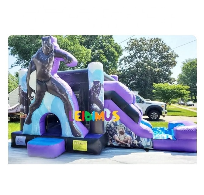 Spiderman With Pool Bouncy Jumping Gaming Bounce Spider Man Black Panther  Inflatable Castle Slide