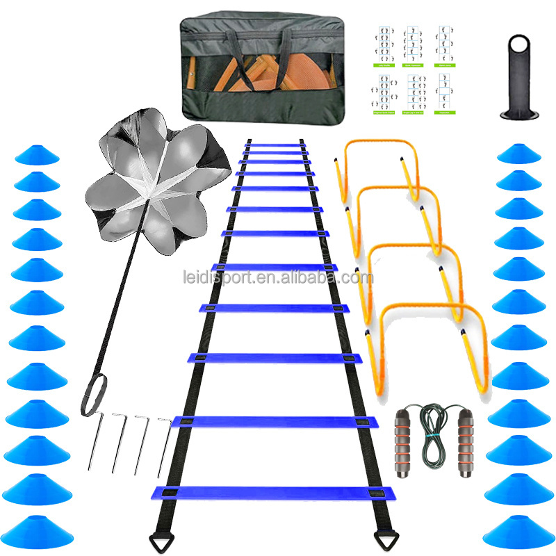 Football Soccer Sport Speed Agility Ladder Training Equipment Agility Training Set With 15 Feet Agility Rungs