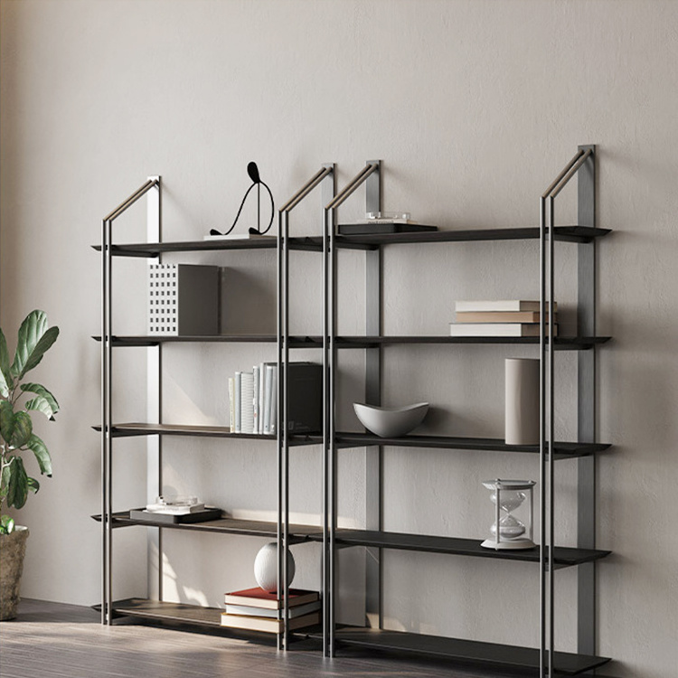 Luxury Contemporary Bookshelf Creative Golden Stainless Steel Design Bookcase