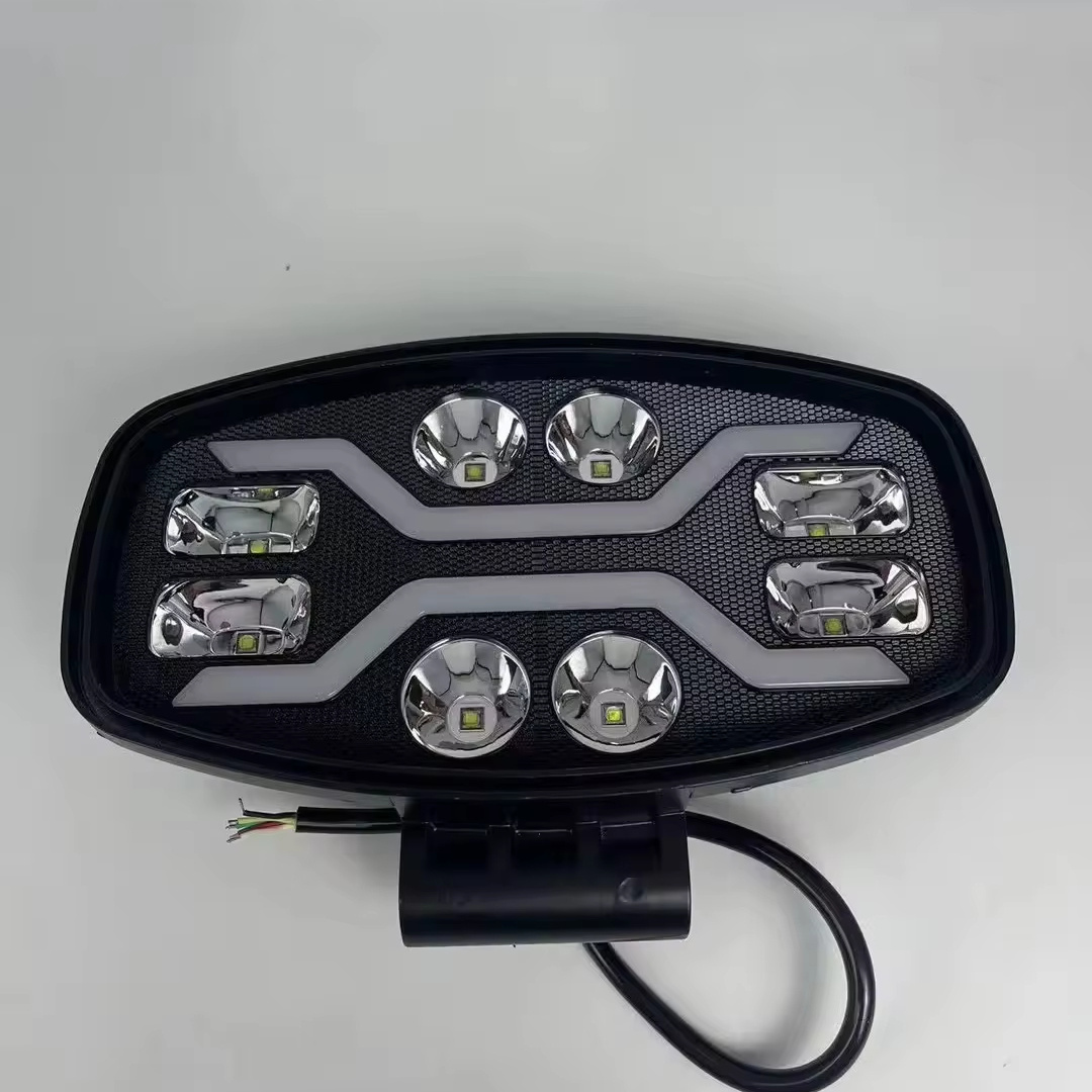 Led Flowing Yellow and White Dual Spot Lights Headlight Driving Lights With Sequential Dynamic indicators For Truck Trailer