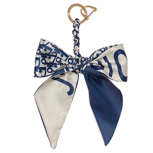 Girls Bowknot Silk Key chain Car Key ring Purse Pendant Handbag Bag Key Chain Accessories