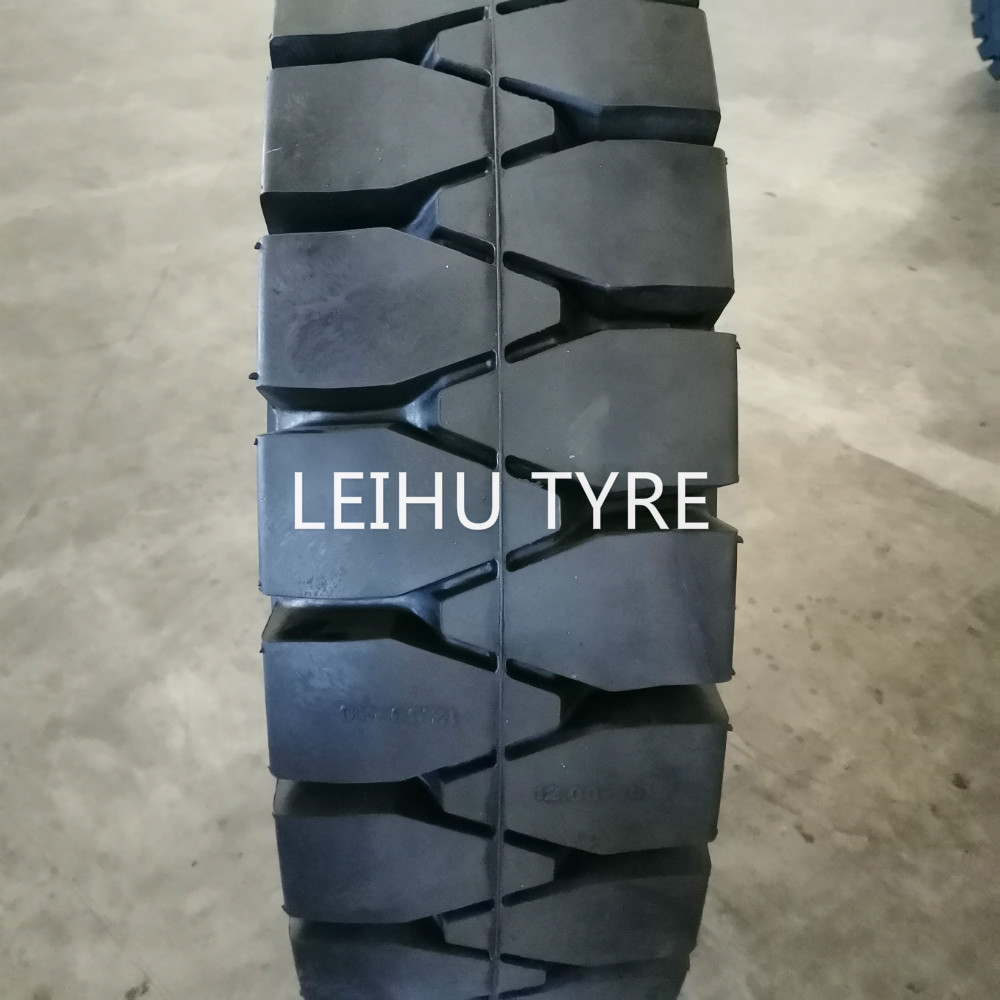 chinese tire LEIHU brand llantas solid wheels forklift truck tires 5.00-8 6.00-9 7.00-9 7.00-12 7.00-15 7.50-15