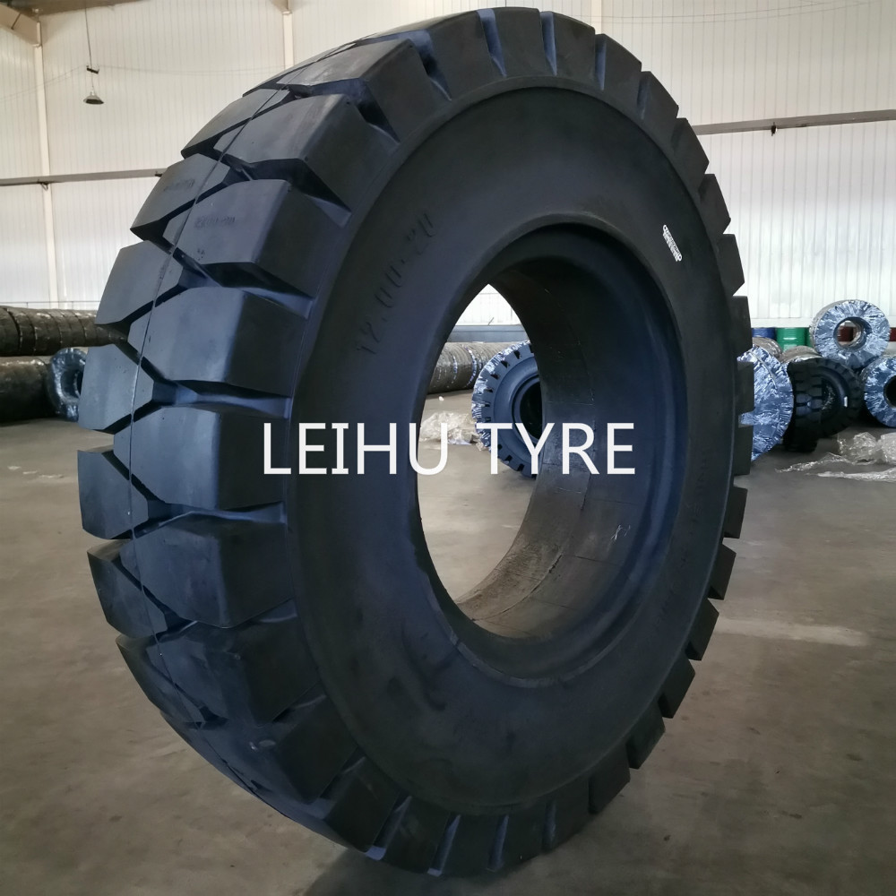 chinese tire LEIHU brand llantas solid wheels forklift truck tires 5.00-8 6.00-9 7.00-9 7.00-12 7.00-15 7.50-15