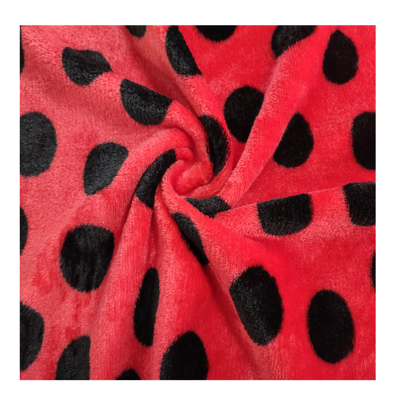 235gsm full polyester cut ring velvet two-color dot printed velvet autumn and winter clothing shoes fabric