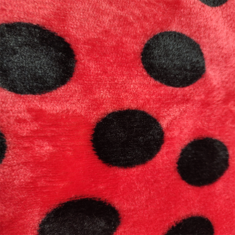 235gsm full polyester cut ring velvet two-color dot printed velvet autumn and winter clothing shoes fabric