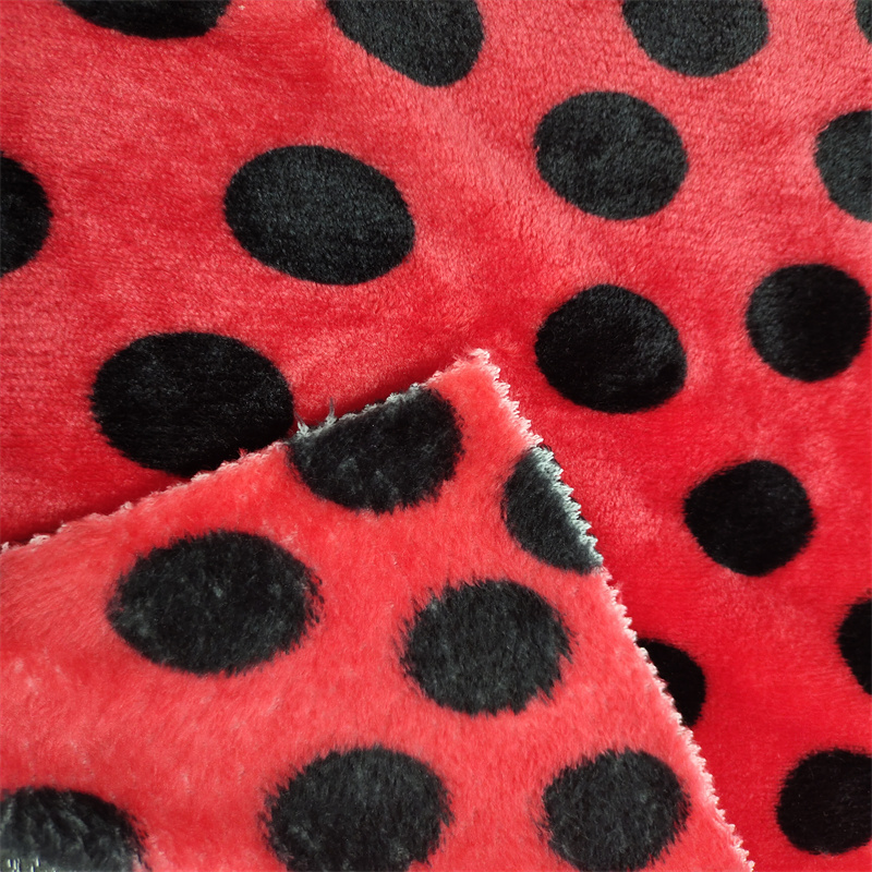 235gsm full polyester cut ring velvet two-color dot printed velvet autumn and winter clothing shoes fabric