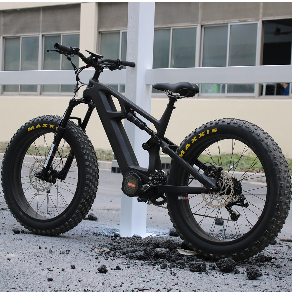 2021 Carbon fiber Fat Bike full suspension/New Fat Tyre Bike big Wheels 26x4.8 tires for Sale