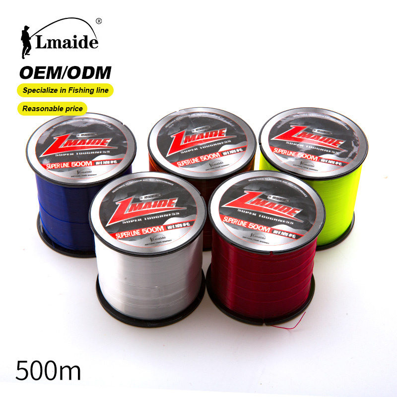 Lmaide 500M High Strength Leader Nylon Linha De Pesca Monofilament Fish Line Hank /bundle Packing Nylon Fishing Line For Sea