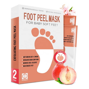 2024 Best Peach Exfoliating Foot Peel Mask Cracked Heels Repair Dead Skin & Calluses Removal Baby Soft Feet SPA Mask