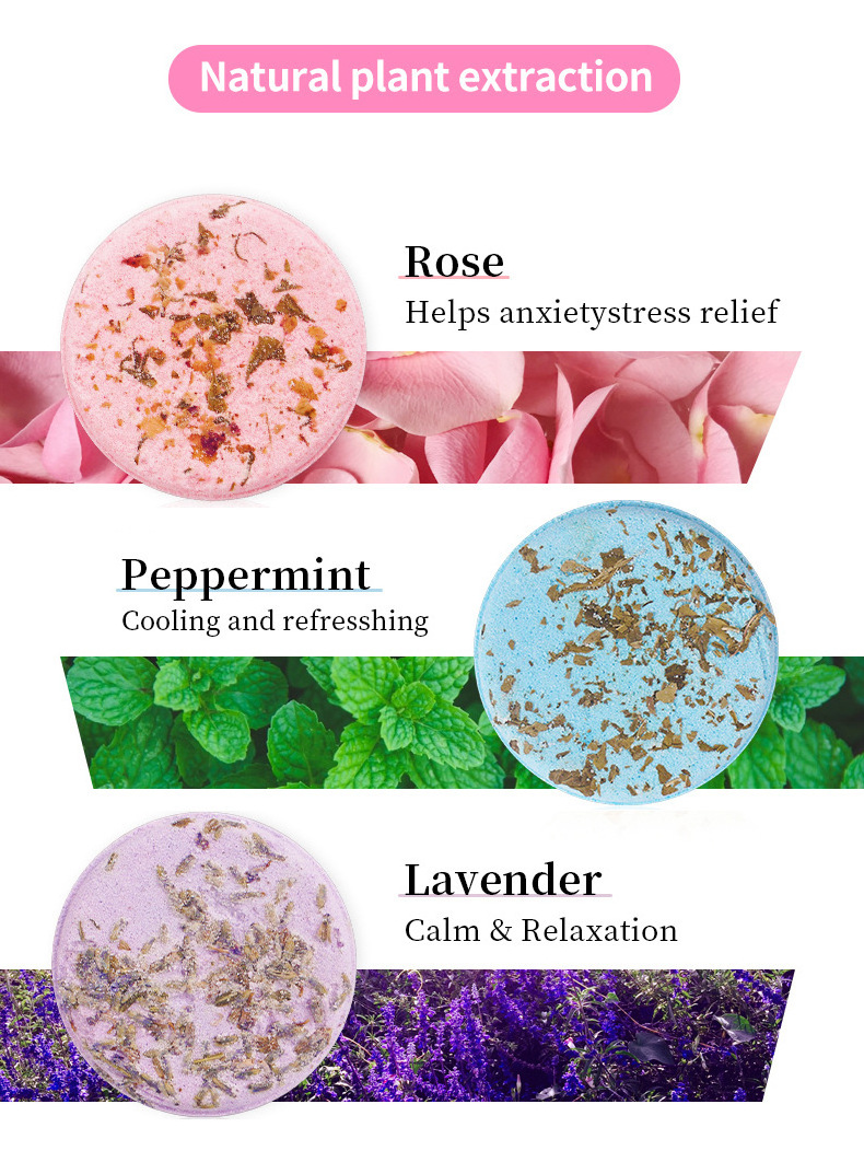 Custom Gift Set Long Lasting Scent Private Label Handmade High Fizz Organize Lavender Aromatherapy Bath Bombs Shower Steamers