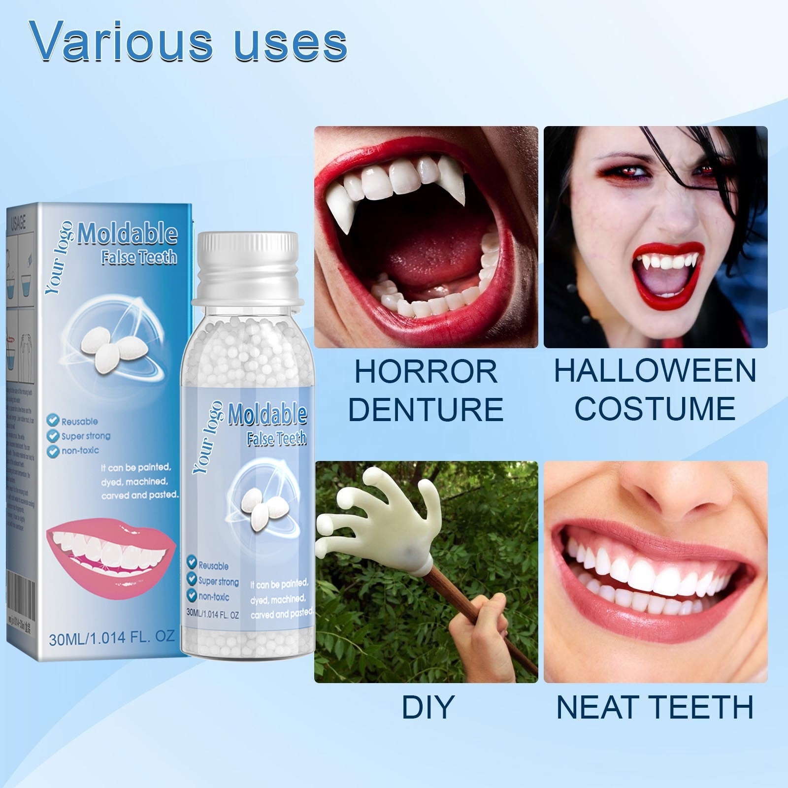 DIY HOT melt Dentures repair glue teeth repair kit party temporary denture modification tooth gap filling reusable