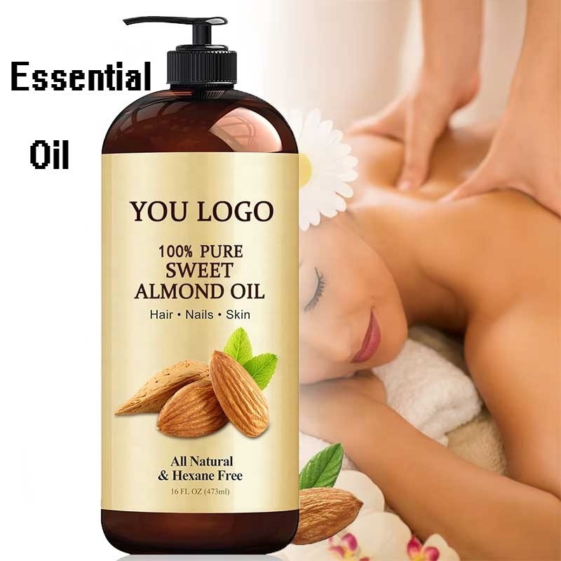 Wholesale 100% Sweet Almond Oil Bulk Carrier Oils Organic Massage SPA Cold Pressed Essential Oils For Hair Face body Skin