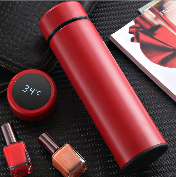 2023 New Products Stainless Steel Self Heating Thermos With Lcd Smart Touch Screen Temperature Vacuum Cup