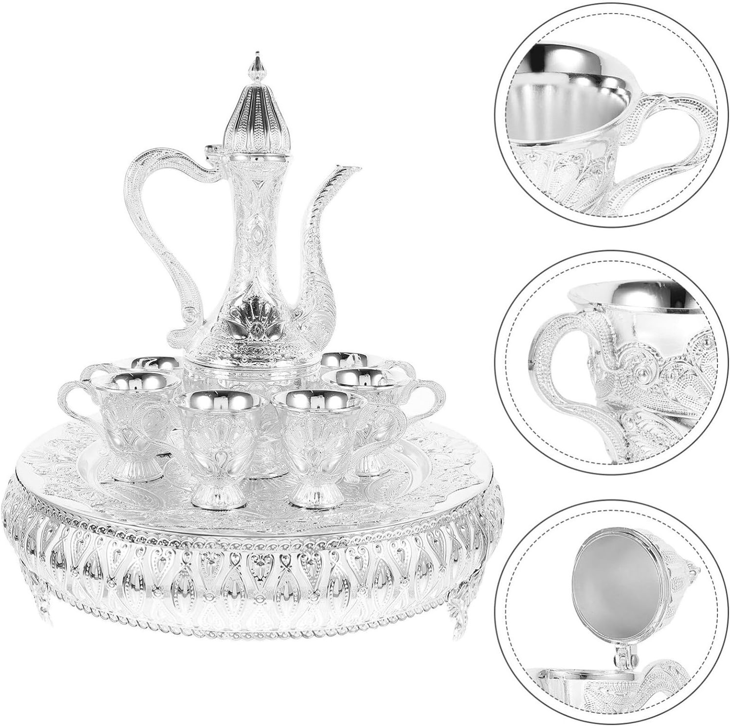 Wholesale Custom Logo Luxury Arabic Royal Coffee & Tea Sets Kitchen Tea and Coffee Sugar Sets Creative Liquor Glass Jug Set