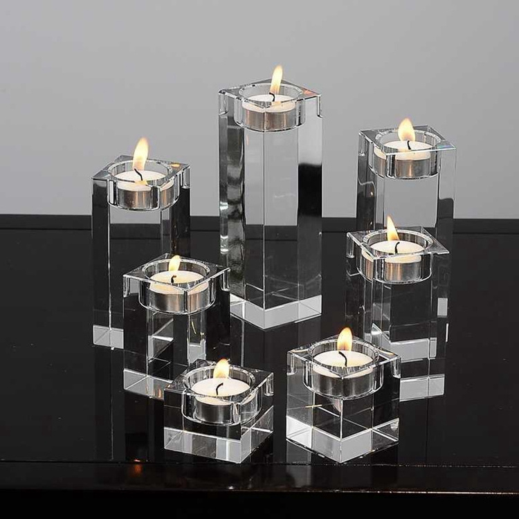 Europe Luxury Crystal Candle Holders Stand Wedding Home Decor Candlestick Table Centerpieces