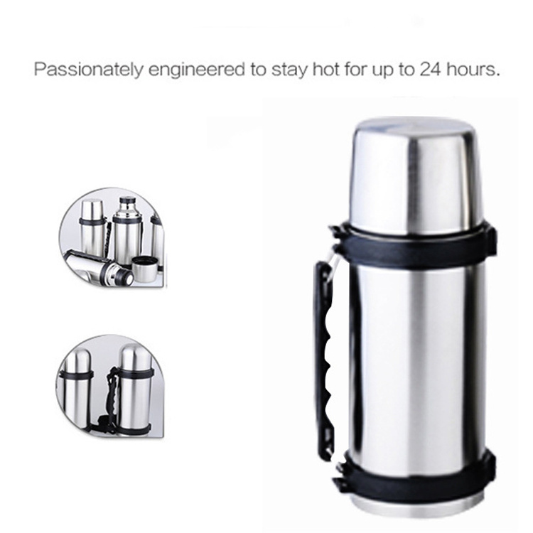 Wholesale1l Double Walled Stainless Steel Insulated Thermos Flask Vacuum Bottle Large Capacity Car Portable Sport Travel Pot