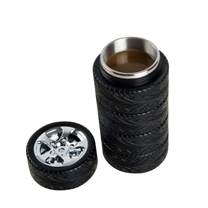 300ml Tire Design Insulated Tea Cup 304stainless Steel Metal Thermos Cup Multi Color Travel Coffee Cup