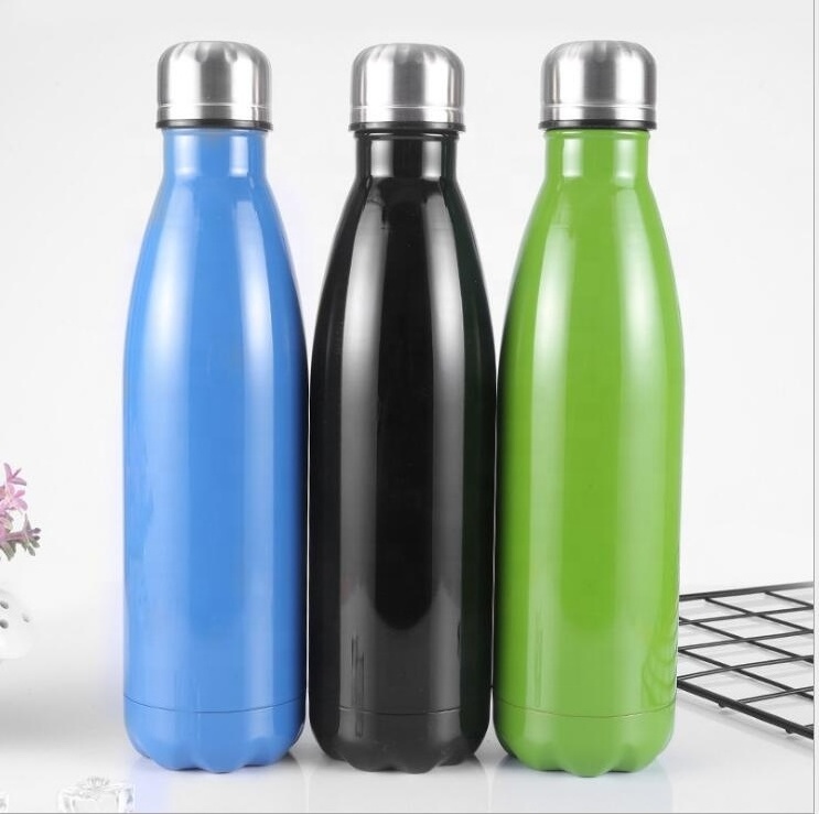 500ml Vacuum Sport Double Wall Copper Stainless Steel Thermo Cola Shape Drink Insulated Water Bottles with Custom Logo