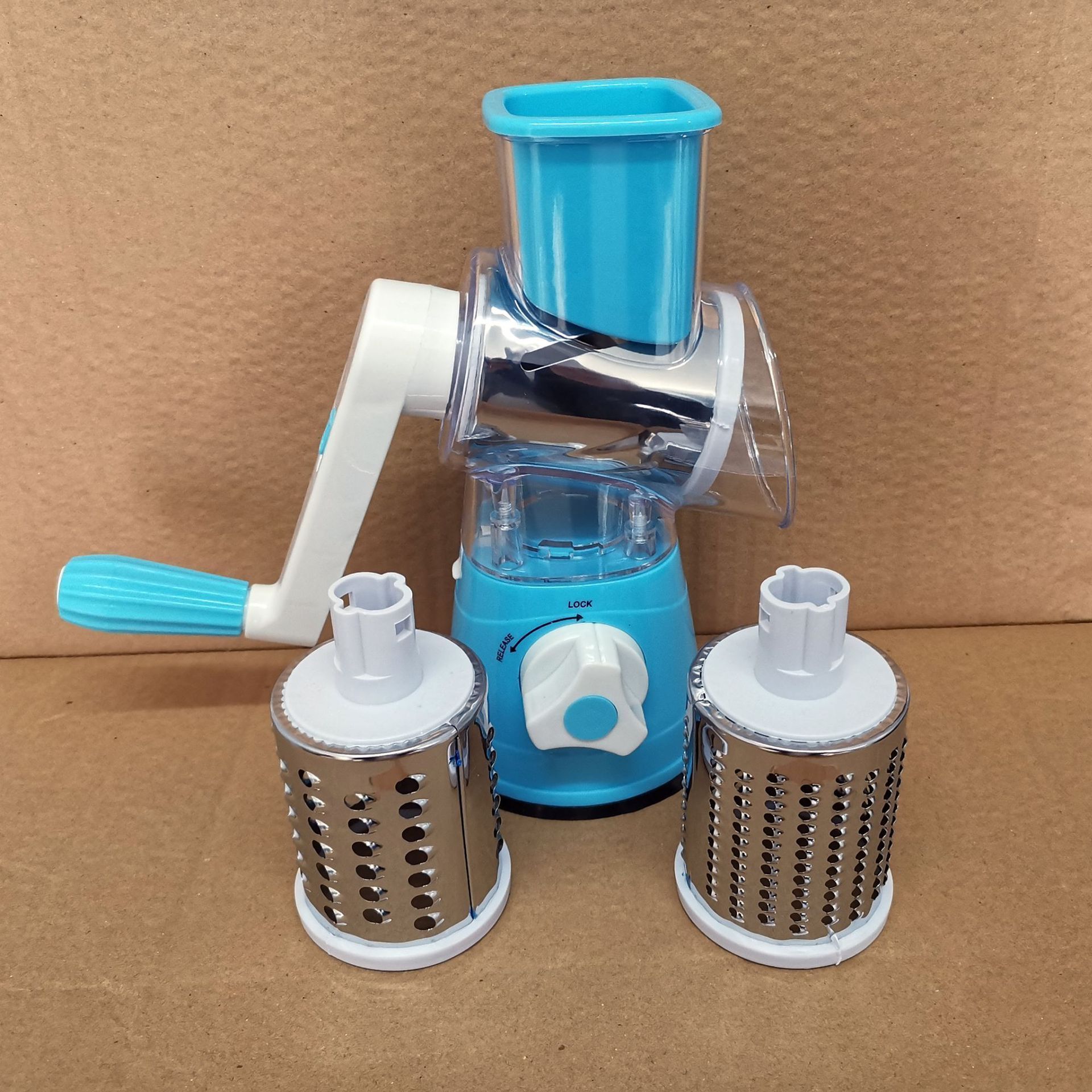 Hot Selling STOCK Spiral Slicer Drum Grater, Fast Fruit Cutter Cheese Grater Manual Hand Speedy Safe Vegetables Chopper