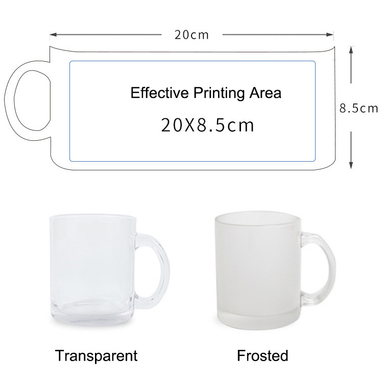 DIY Sublimation Blank Crystal Transparent Coffee Mugs Glass Wine Beer Mug for Sublimation 11oz Custom Tea Cup with Handle