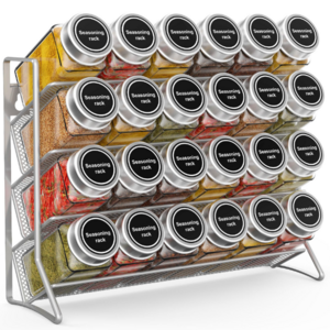 Hot Selling Kitchen Counter-top Wall Mount Spice Rack Storage Cabinet Shelf Four Layers