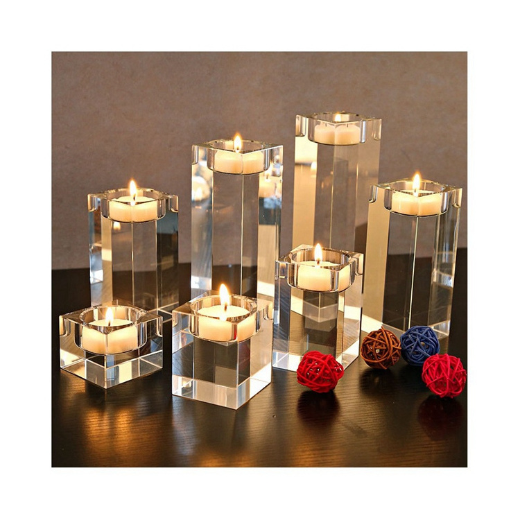 Europe Luxury Crystal Candle Holders Stand Wedding Home Decor Candlestick Table Centerpieces