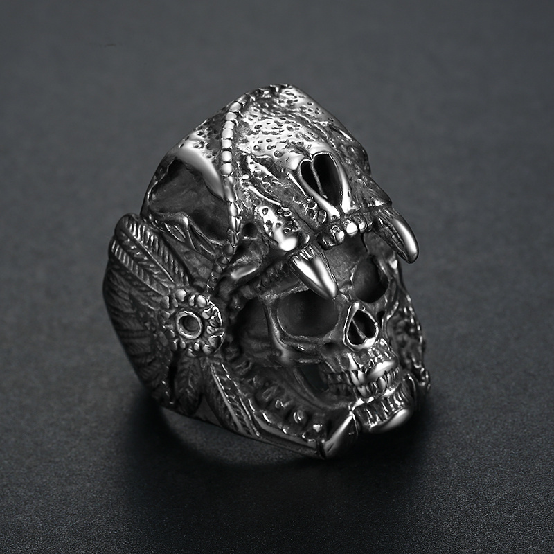 fashion jewelry custom design cool mens boys biker rings 316 stainless Steel skull ring men