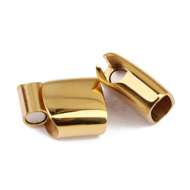 jewelry findings accessory stainless steel buckle clasp for flat leather bracelets with logo