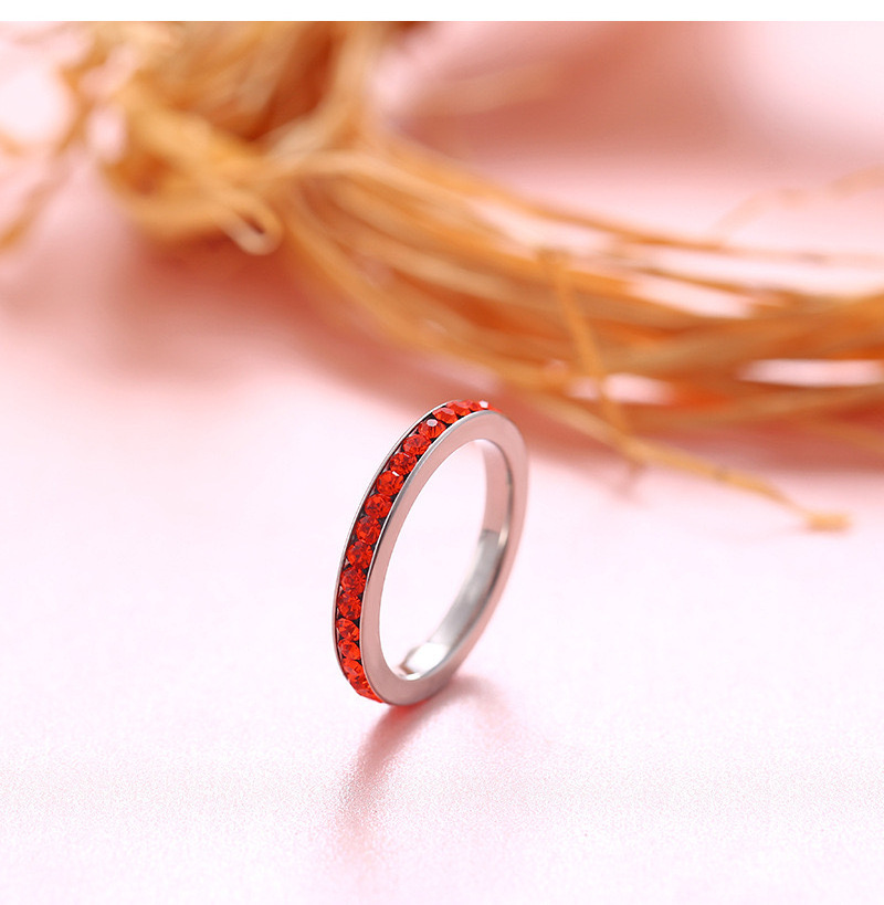 3mm Stainless Steel Birth Stone Eternity Band Rings stackable ring women