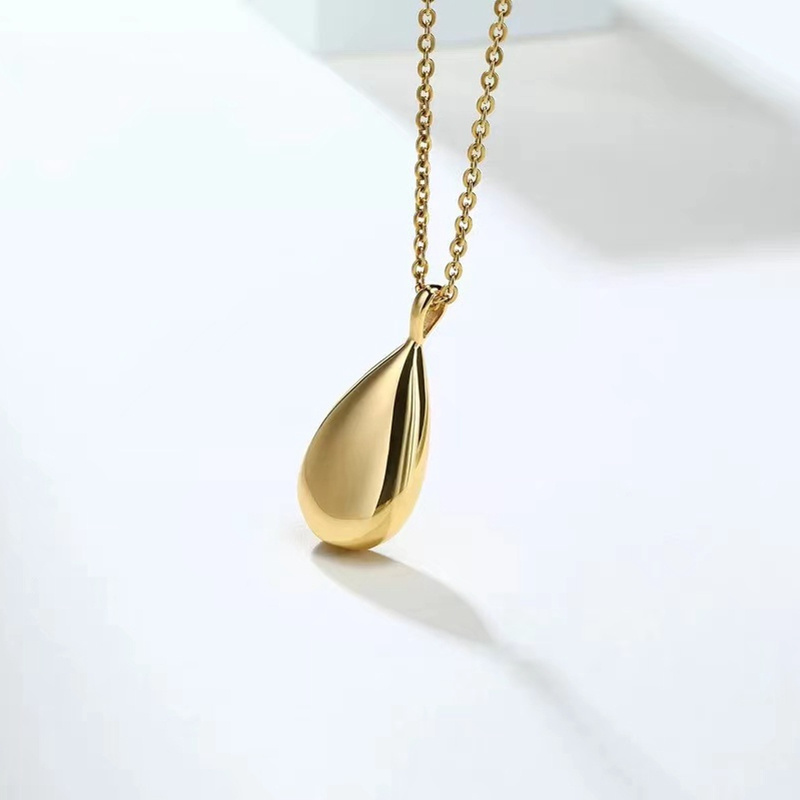 Cremation Jewelry Stainless Steel Teardrop Shaped Pet Memory Ashes Urn Pendants Necklace