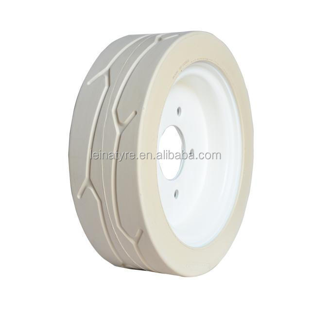 Hot sale Genie electric scissor lift wheels solid tires 12/4 15/5 16/5 white and grey rubber solid tyre