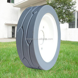 Hot sale Genie electric scissor lift wheels solid tires 12/4 15/5 16/5 white and grey rubber solid tyre