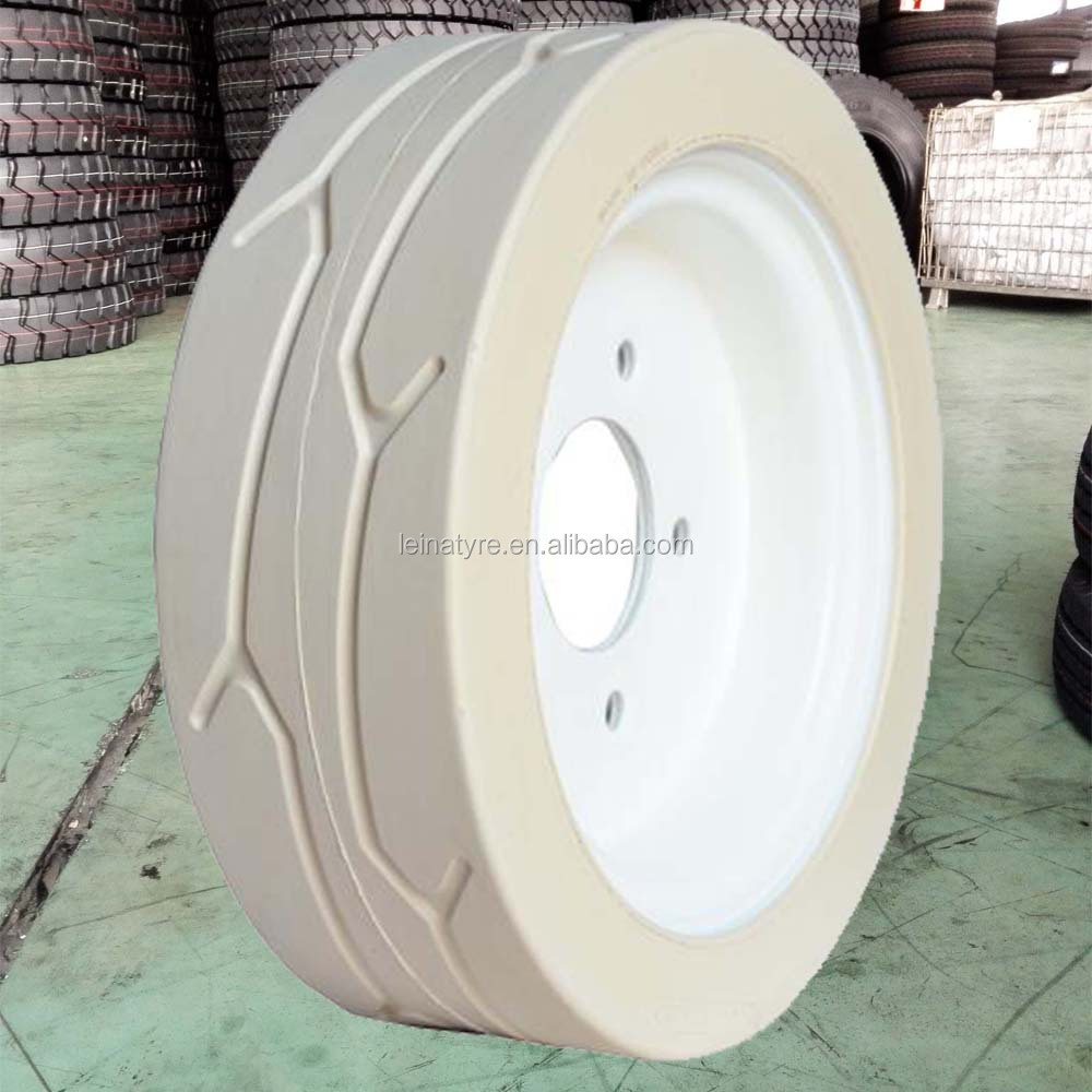 Hot sale Genie electric scissor lift wheels solid tires 12/4 15/5 16/5 white and grey rubber solid tyre