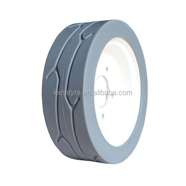 Hot sale Genie electric scissor lift wheels solid tires 12/4 15/5 16/5 white and grey rubber solid tyre