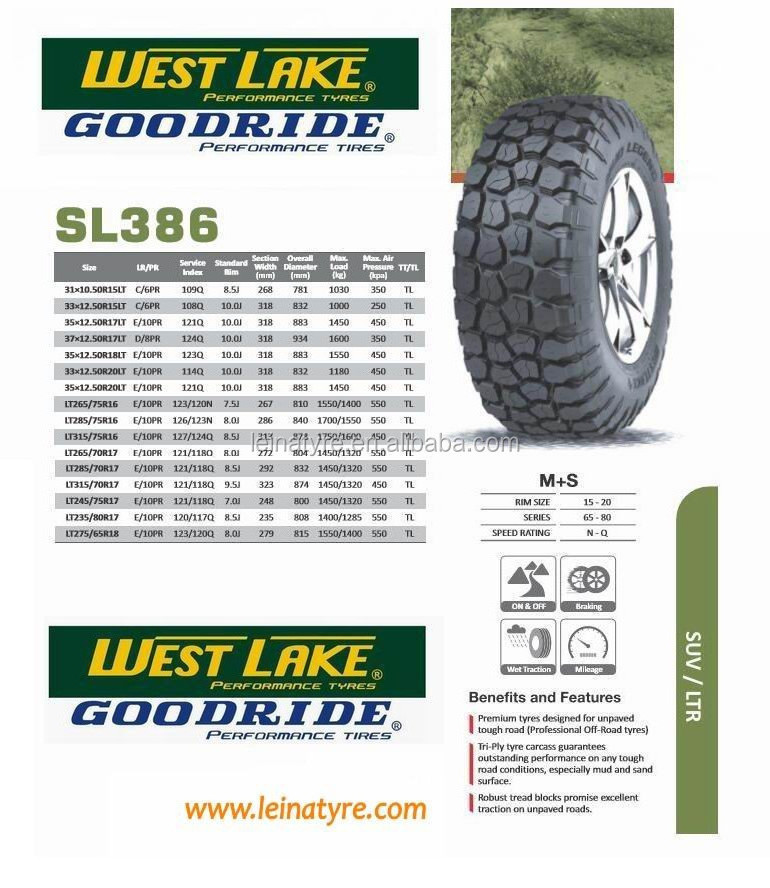 SL386 Goodride tire manufacturer for 315 75R16