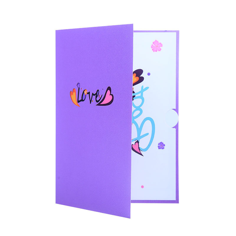 Best MOM 3D pop up paper greeting card for Mother's Day Gift with colorful printing, laser engraving and 3D display