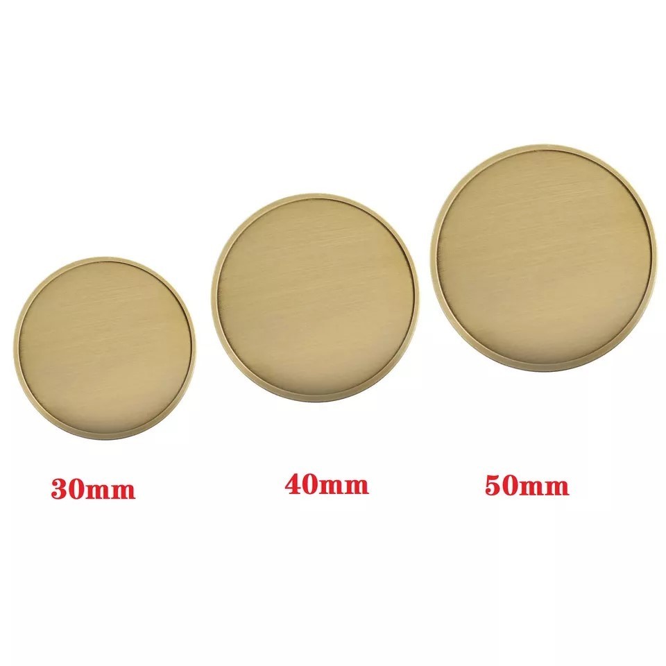 Wholesale 30Mm 40Mm 50Mm Custom Coin Banks Brass Copper Bronze Challenge Coin Blank Coins For Laser Engraving Or Print