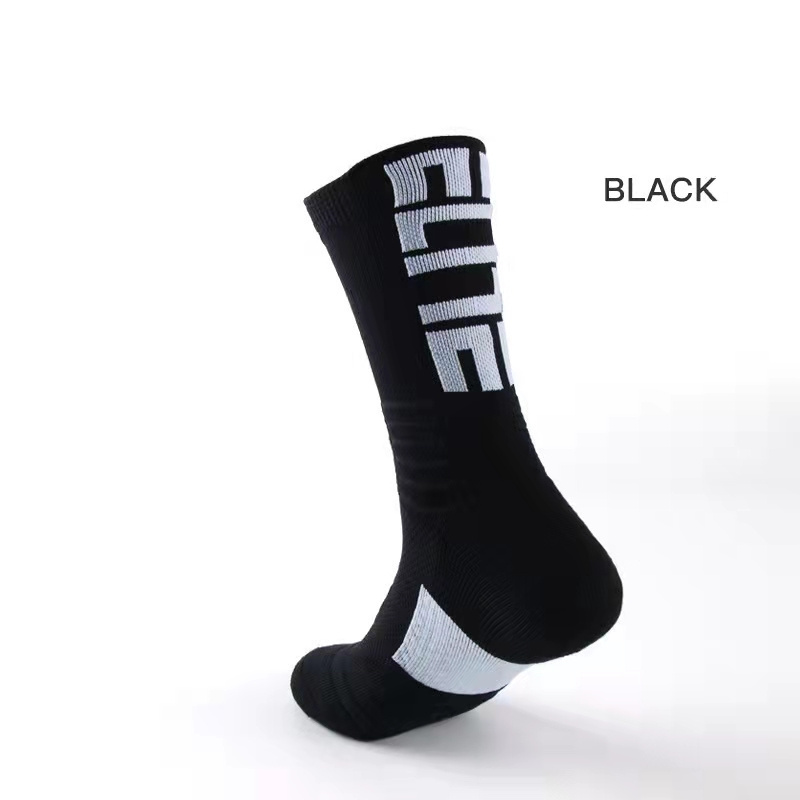 Wholesale black sport socks men crew elite Basketball Athletic Training Socks