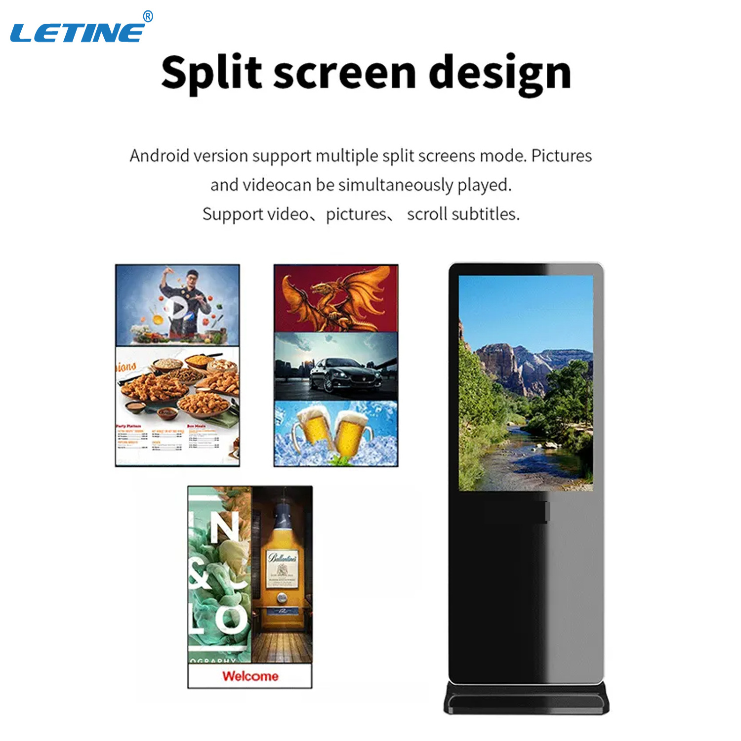 Digital Signage Floor Standing 49Inch 55 Inch 65Inch Kiosk Advertising Player Shopping Mall Vertical Advertising Equipment