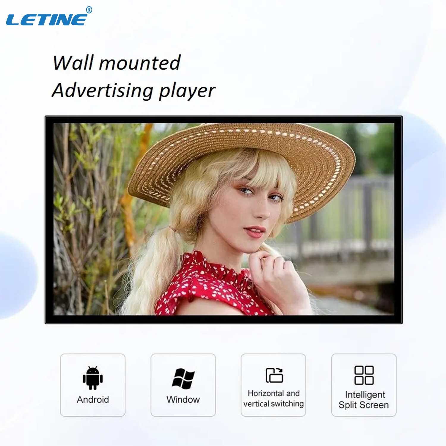 1080p Full hd Media Player Android OS Wall Mounted Size Optional Digital Advertise Player