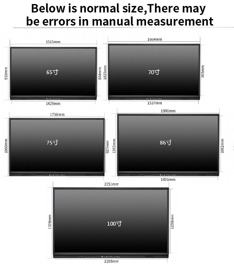 Letine 65 inch LCD Display Portable Interactive Whiteboard Teaching Digital Smart Board for School Tablet 20 Points