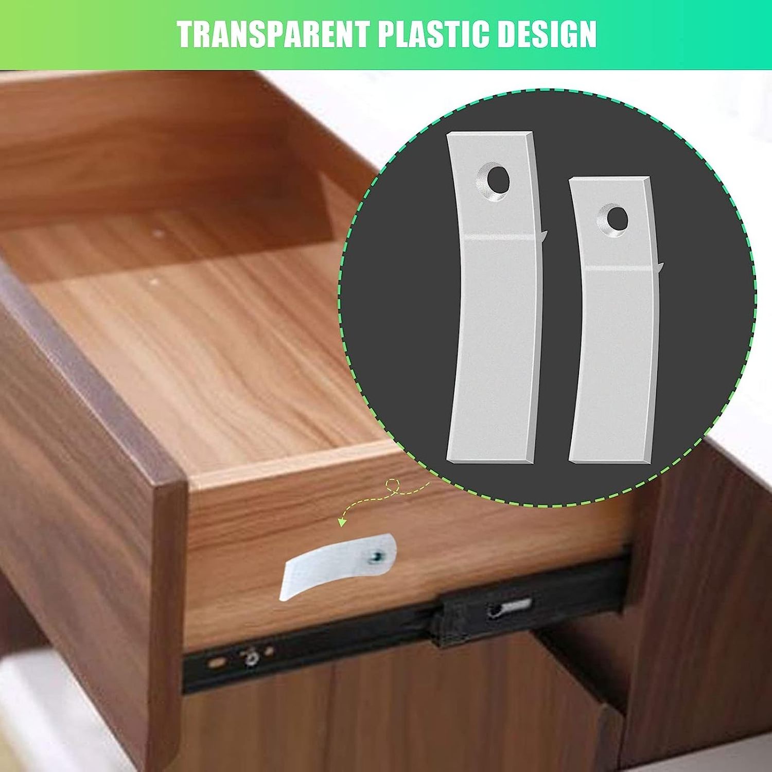 fashion Clear Drawer stopper transparent Plastic Drawer Anti Slip Stopper