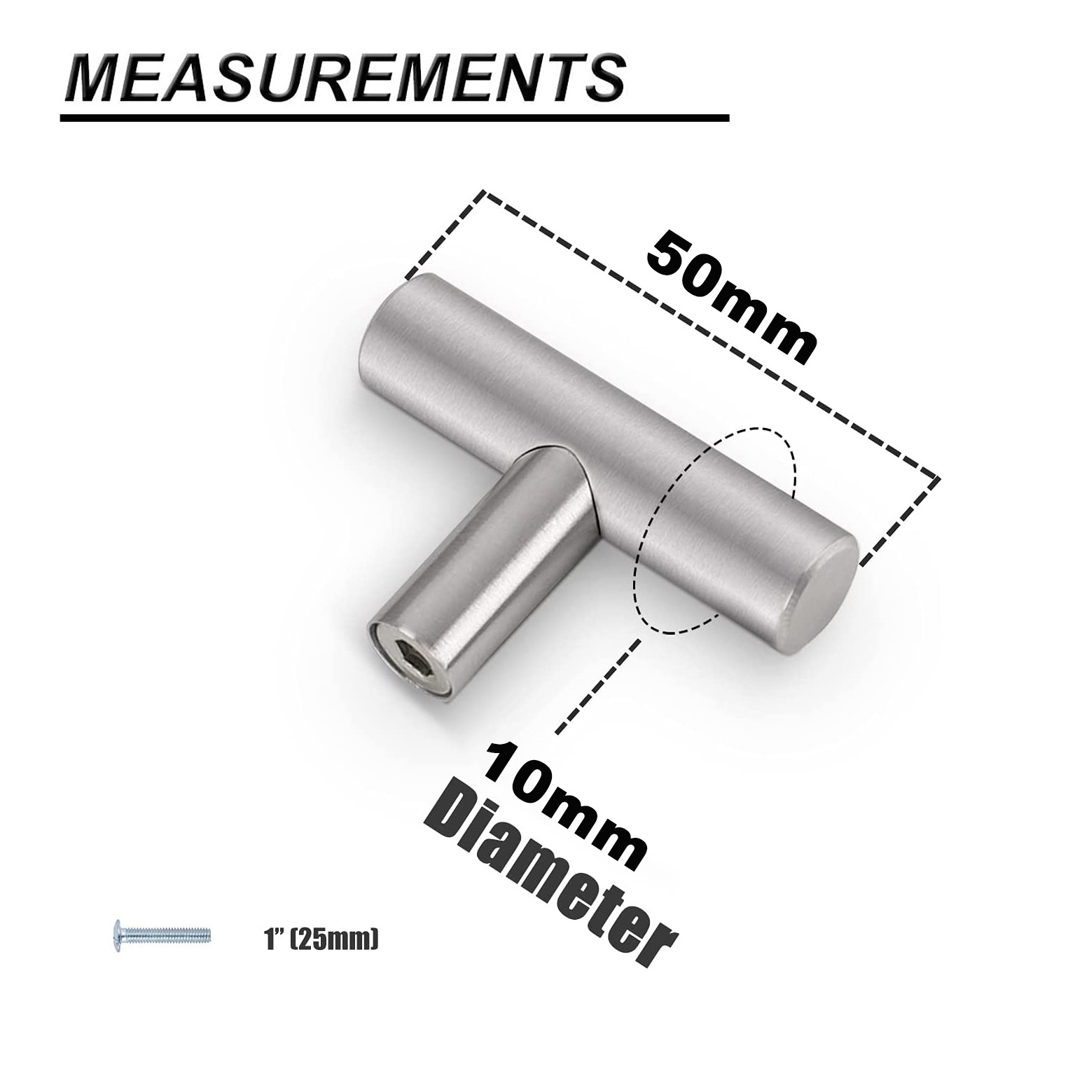 Factory OEM Brushed Nickel Drawer Handle Cabinet Pulls Kitchen Cupboard handles T Bar Knobs and Kitchen Door Handles