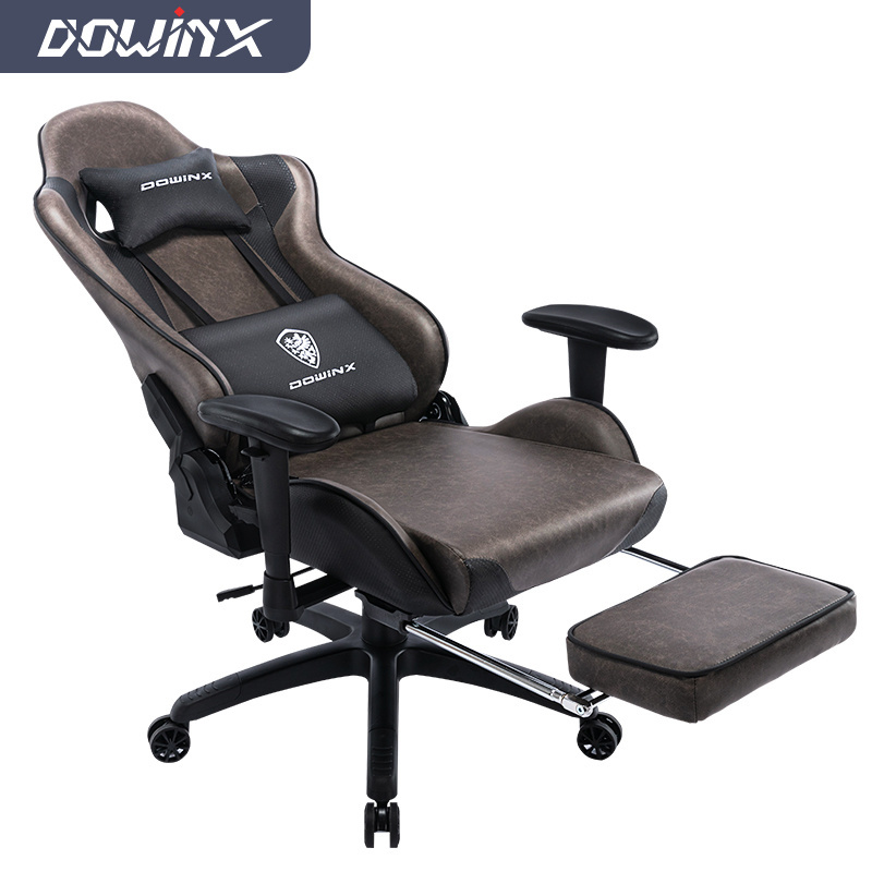 Cheap computer game racing gaming chair seat with footrest lumbar pillow