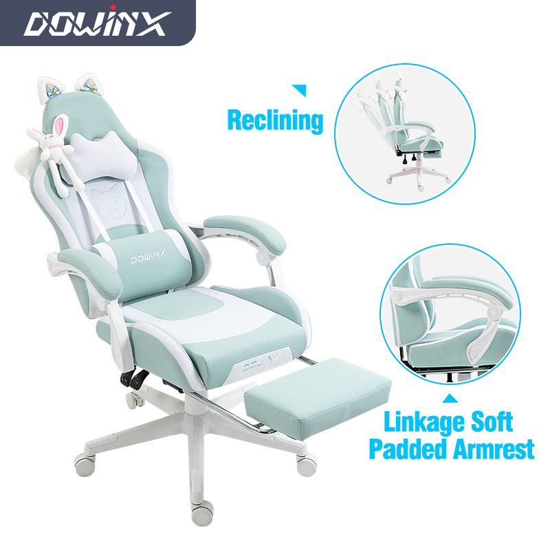 Wholesale Gaming Chair Dowinx New Design  Cute Gaming Chair Gamer Chair Recliner with Cat Ears for Girls