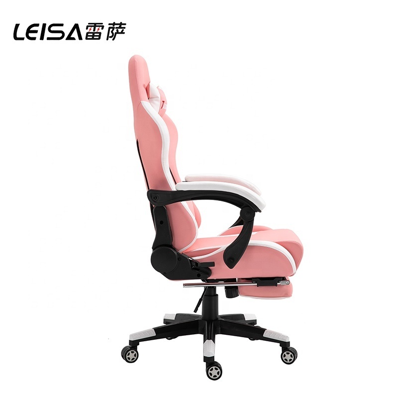 Ergonomic Customize Embroidery Logo Memory Foam Hello Kitty Cutest Gamer Racing Office Pink  Gaming Chair With Sleep Function