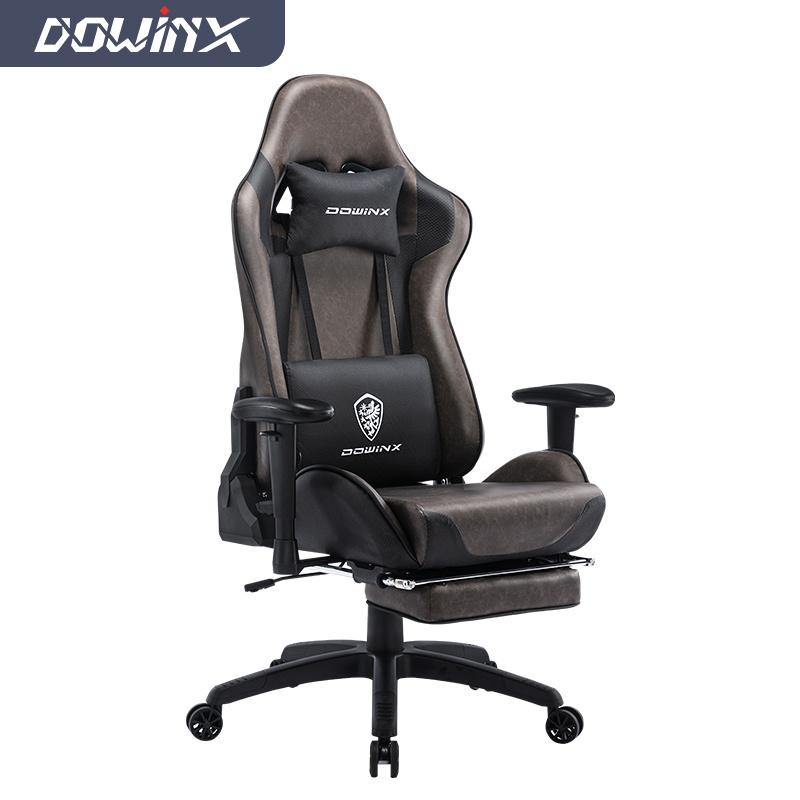 Cheap computer game racing gaming chair seat with footrest lumbar pillow