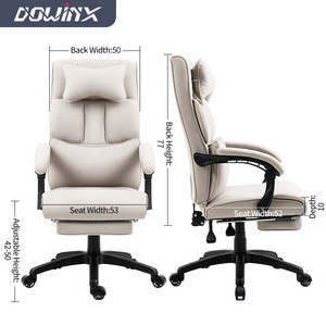 Executive Office Chair Fabric with Footrest and Padded Armrest Ergonomic Computer Desk Chair Big and Tall Home Gaming Chair