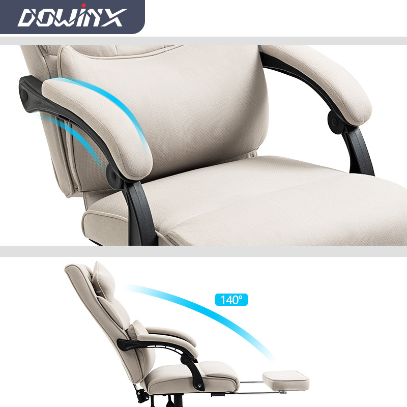 Executive Office Chair Fabric with Footrest and Padded Armrest Ergonomic Computer Desk Chair Big and Tall Home Gaming Chair