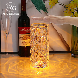 Hot Selling Rose Crystal Desk Lamp Colors Changing RGB Touch Night Light USB Romantic Decor Home LED Table Lamps